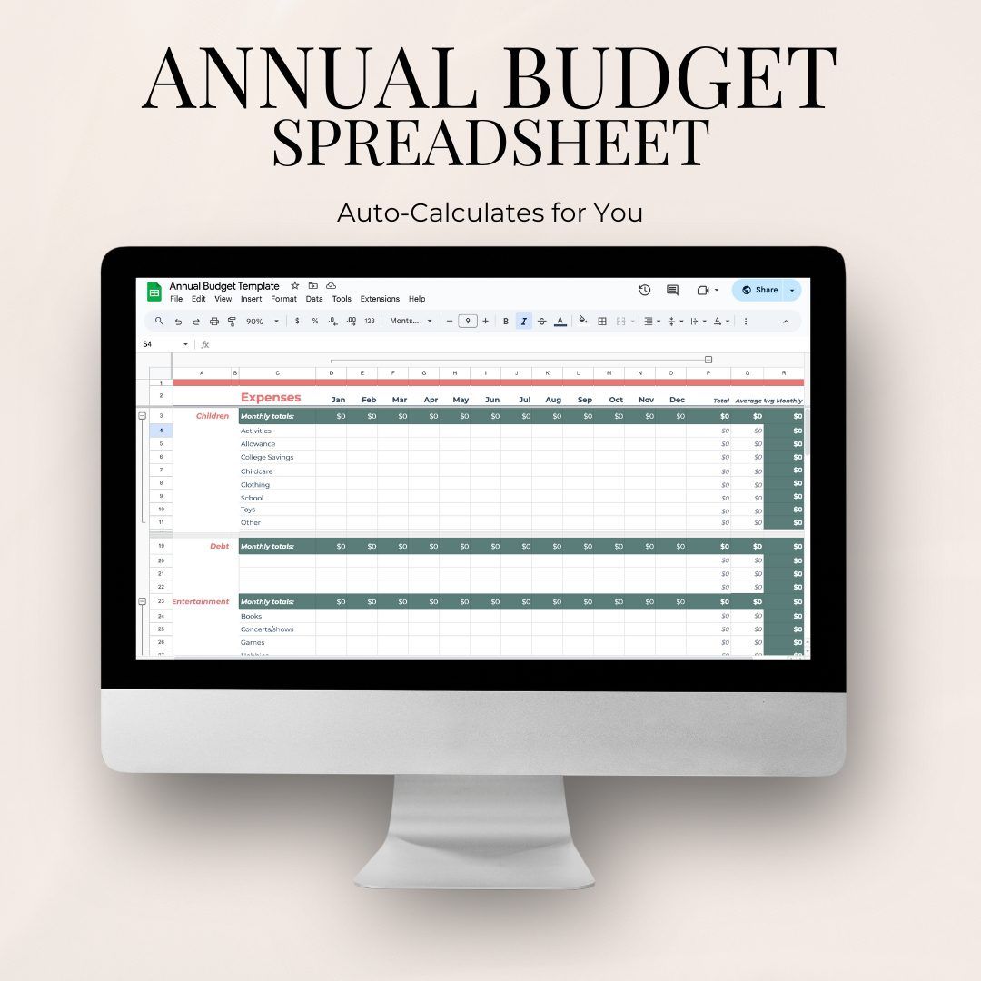 annual budget spreadhseet