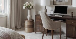 Staged guest room and office